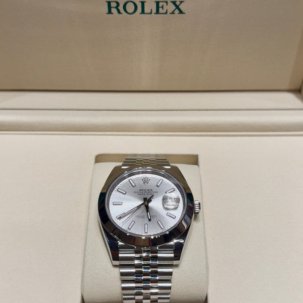 Rolex Datejust 41 Steel Ref. 126300 Silver Sunburst Dial