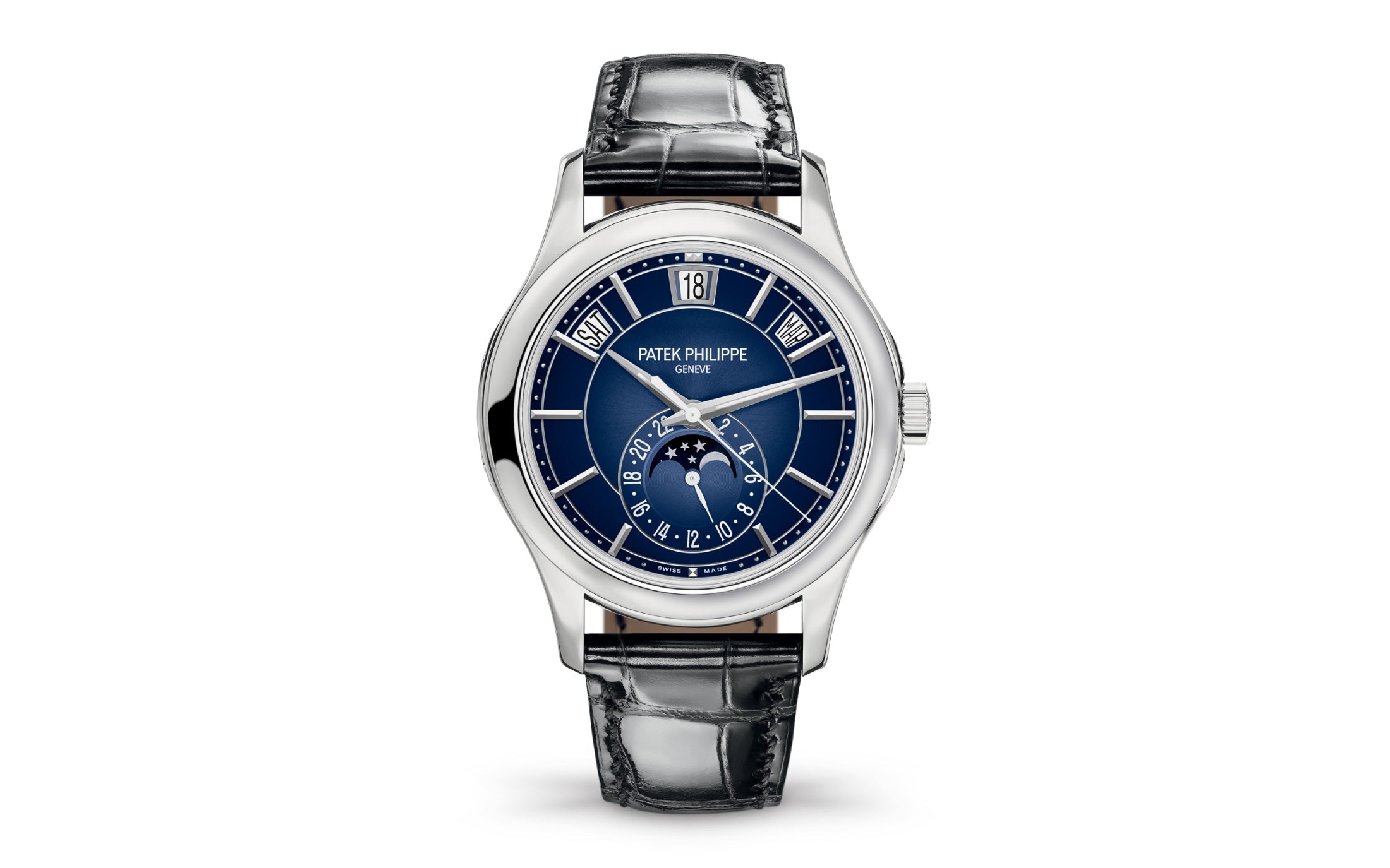 Patek Philippe Annual Calendar — Automatic — White Gold — Blue Dial — Ref. 5205G-013