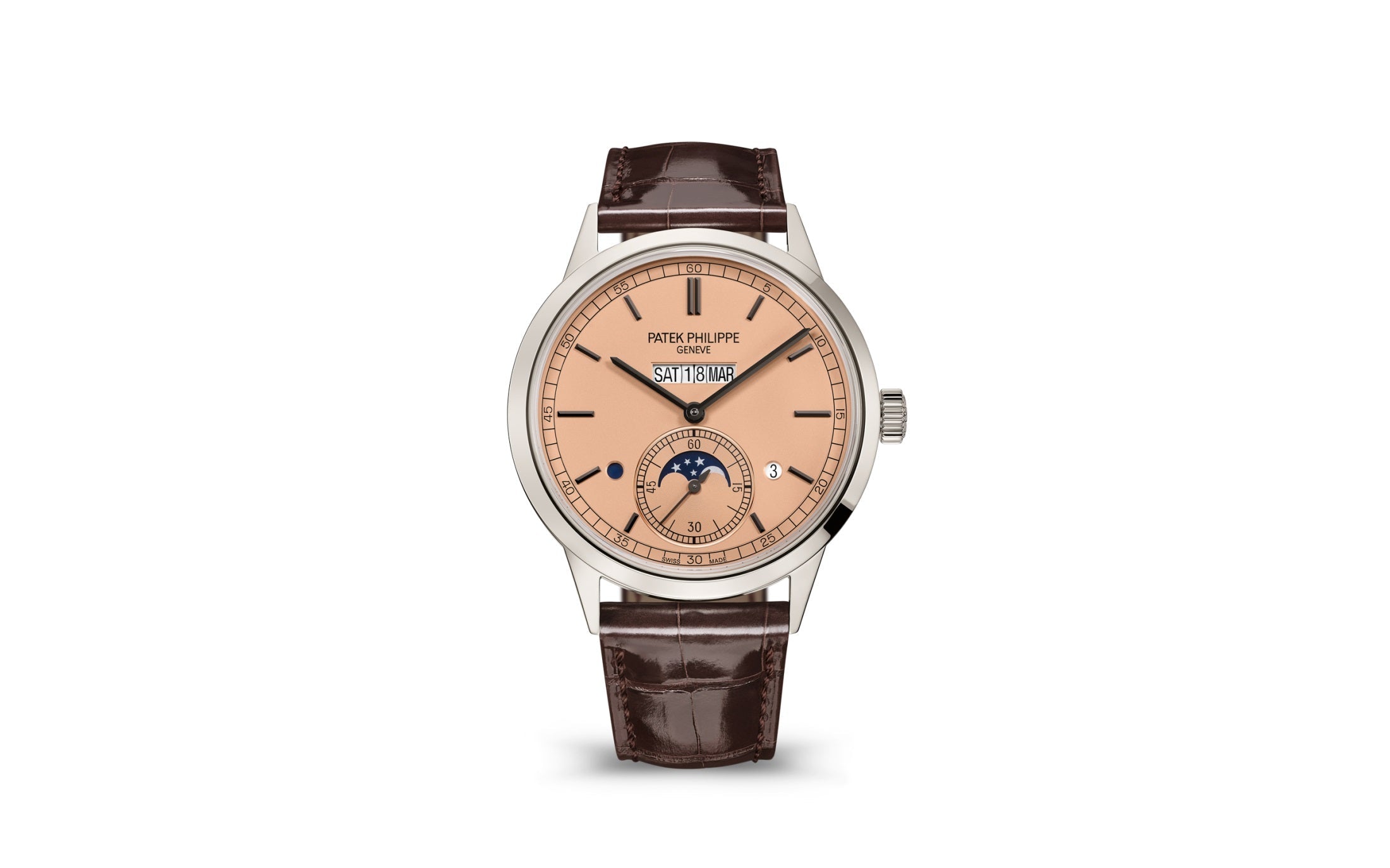 Patek Philippe Perpetual Calendar — Manual winding — Platinum — Roze Dial — Ref. 5236P-010