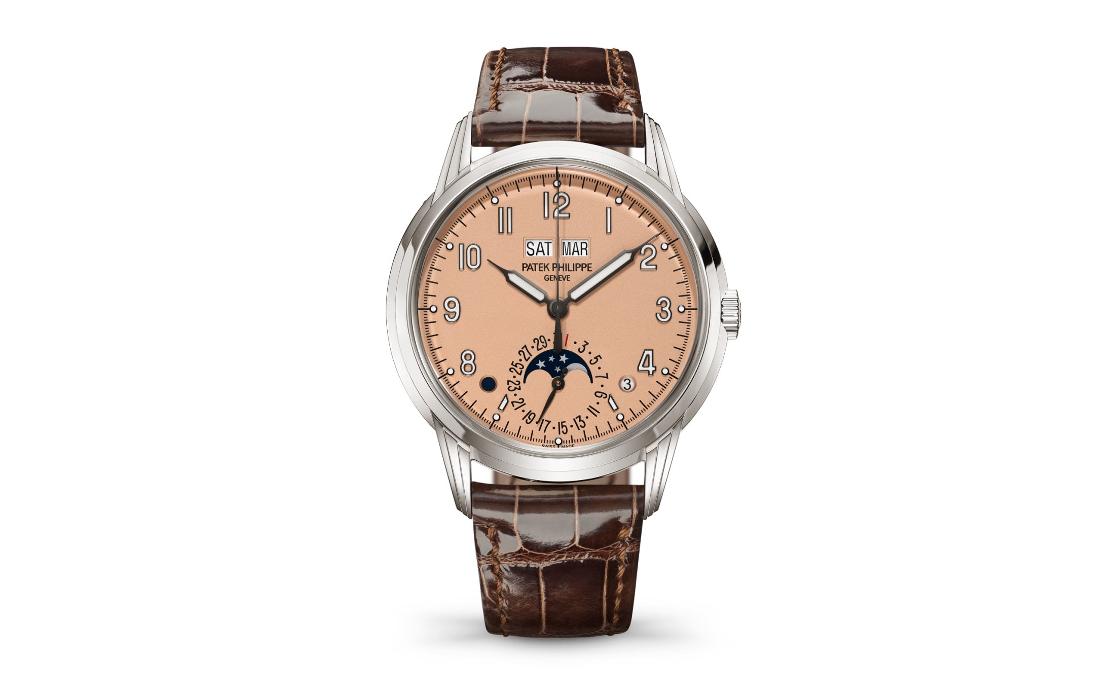 Patek Philippe Perpetual Calendar — Automatic — White Gold — Roze Dial — Ref. 5320G-011