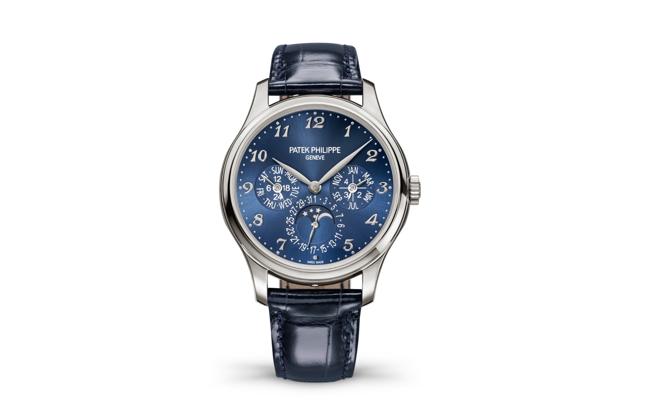 Patek Philippe Perpetual Calendar — Automatic — White Gold — Blue Dial — Ref. 5327G-001