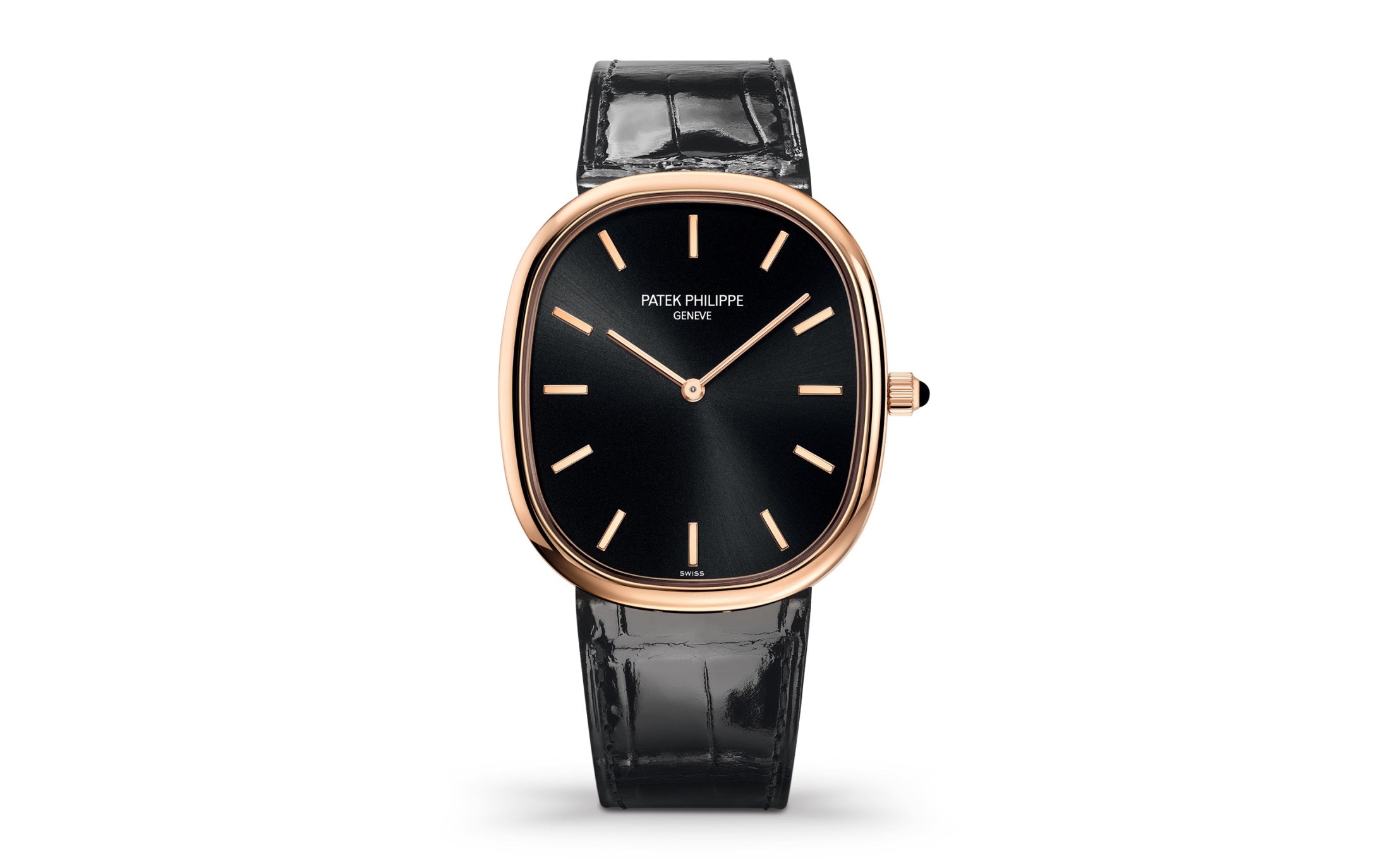 Patek Philippe Golden Ellipse — Automatic — Rose Gold — Black Dial — Ref. 5738R-001