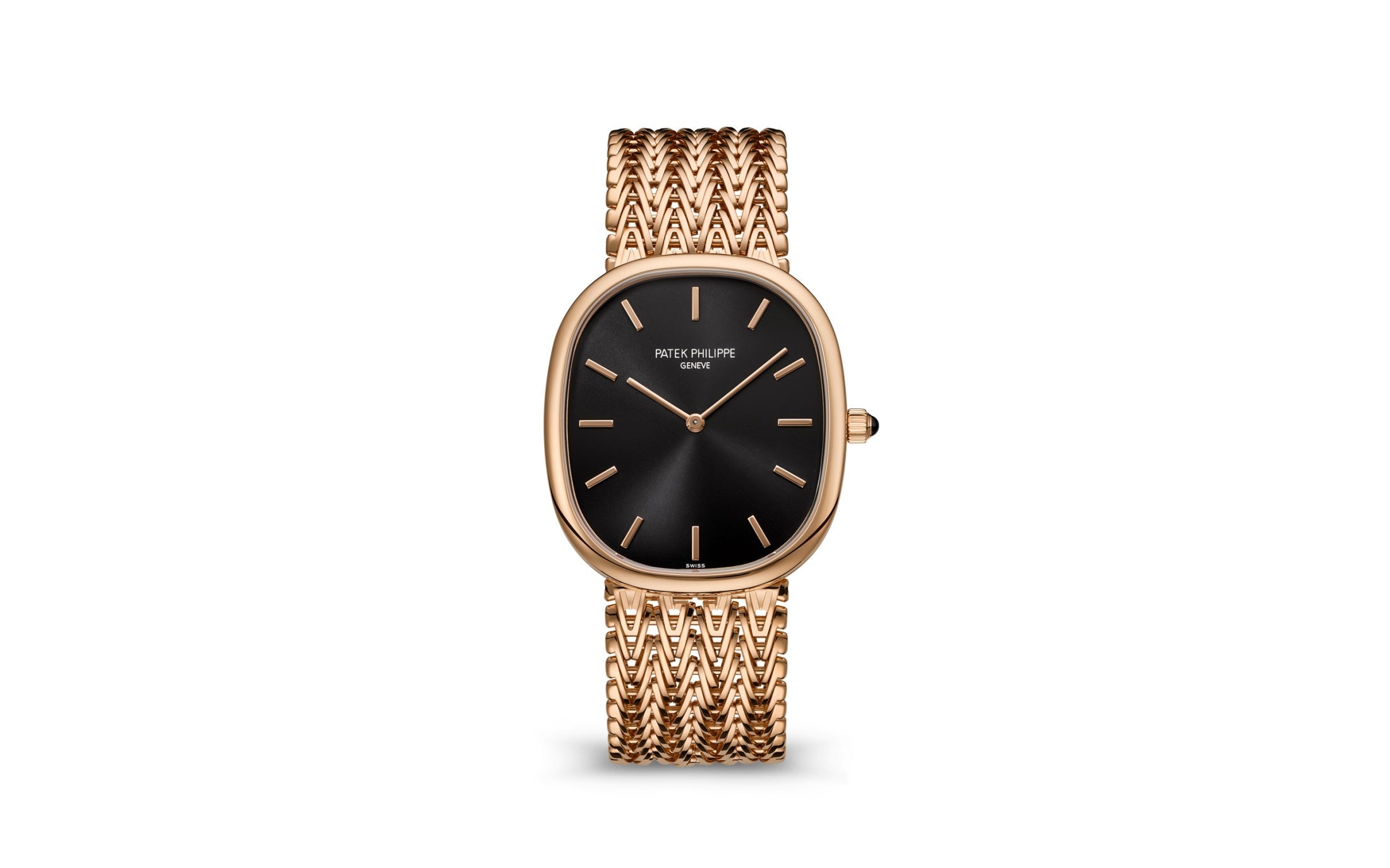 Patek Philippe Golden Ellipse — Automatic — Rose Gold — Black Dial — Ref. 5738/1R-001