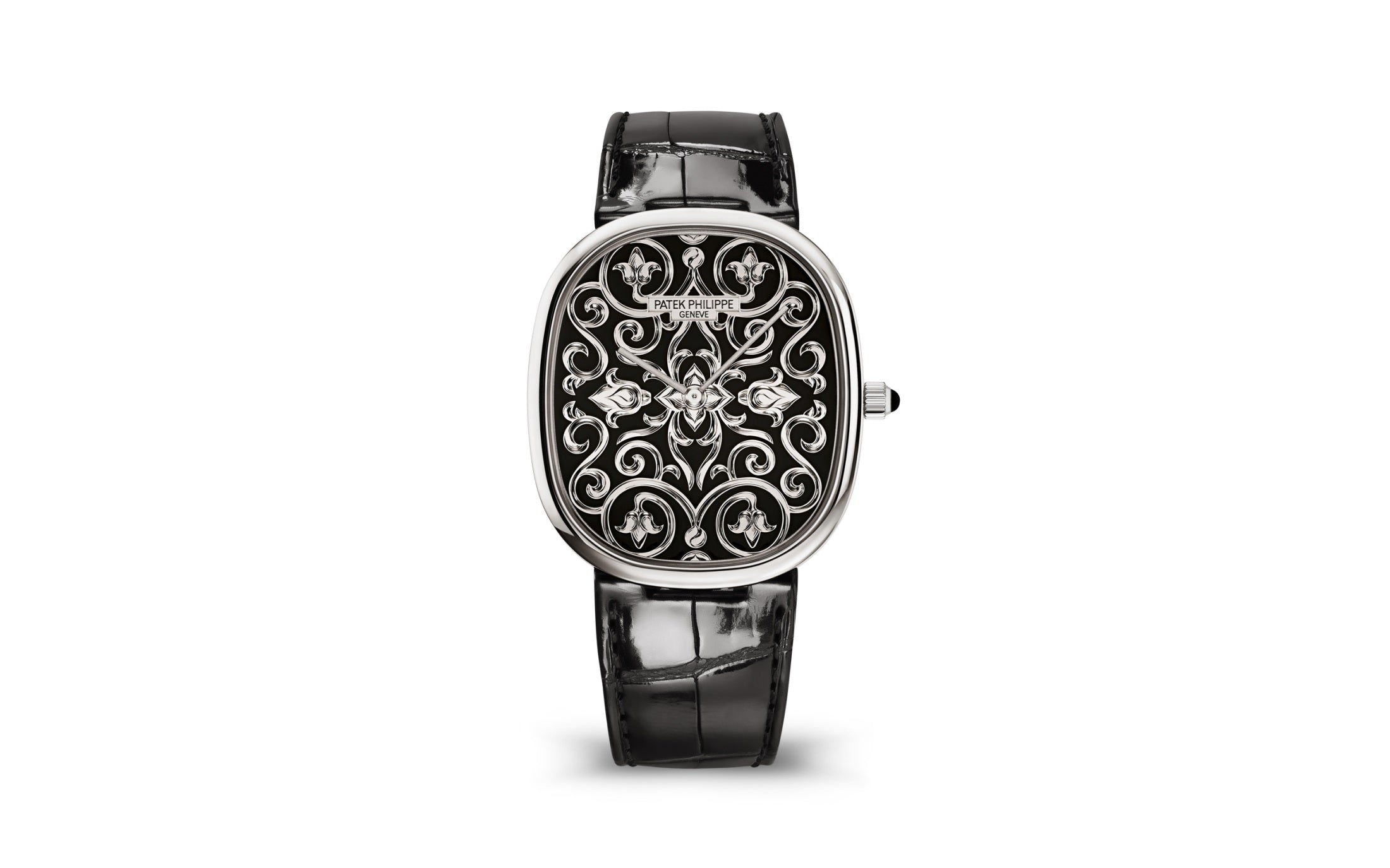 Patek Philippe Golden Ellipse — Automatic — White Gold — Black Dial — Ref. 5738/51G-001
