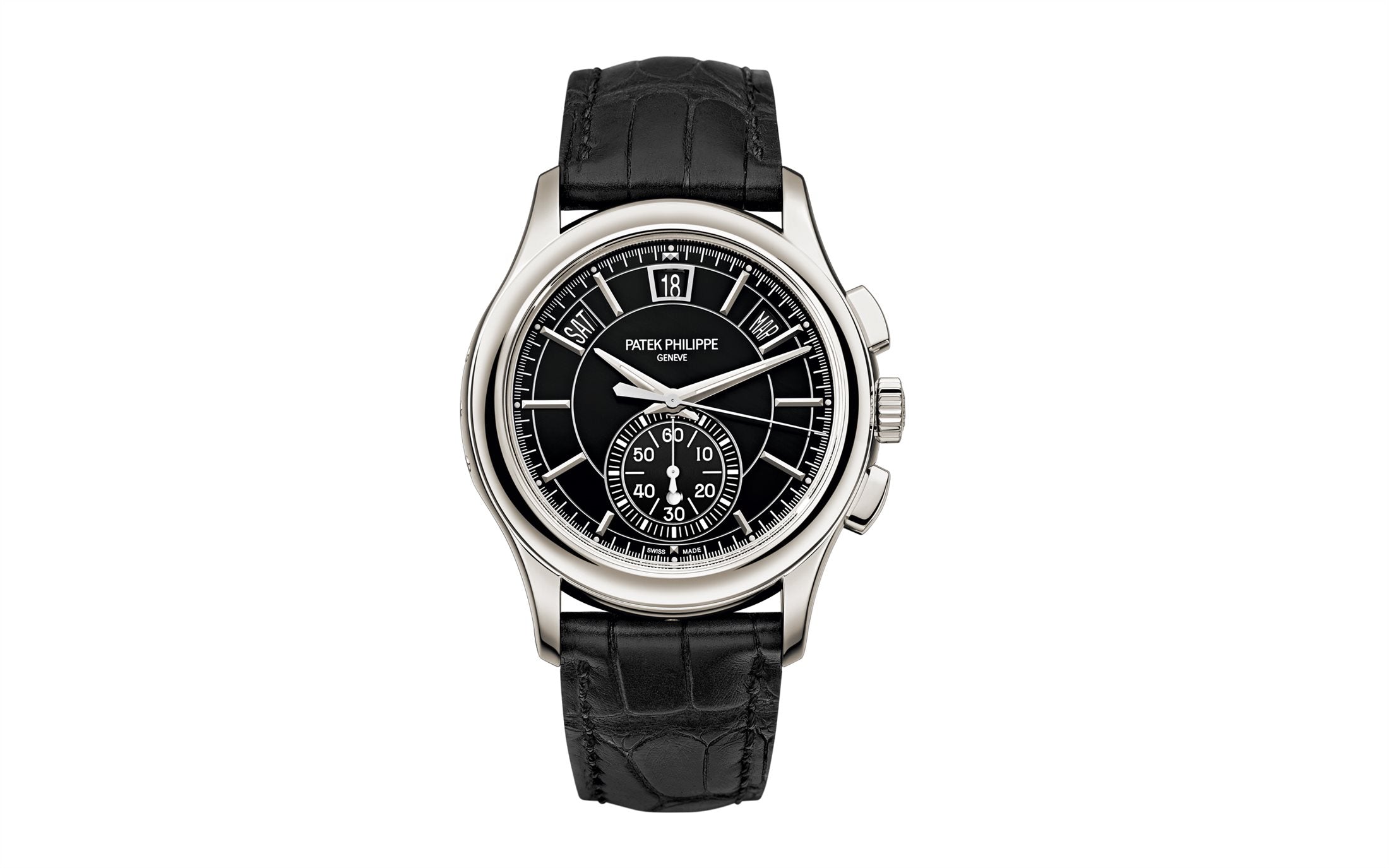 Patek Philippe Annual Calendar Chronograph — Automatic — Platinum — Black Dial — Ref. 5905P-010