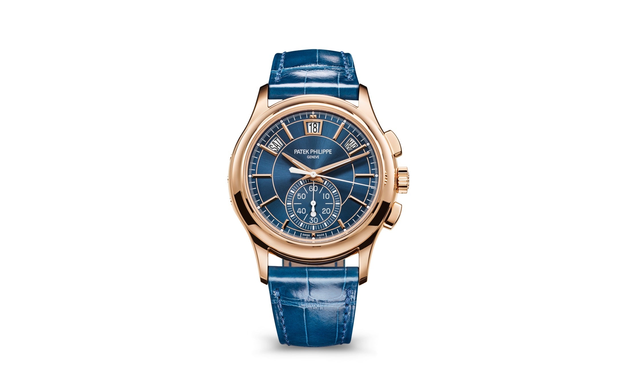 Patek Philippe Annual Calendar Chronograph — Automatic — Rose Gold — Blue Dial — Ref. 5905R-010