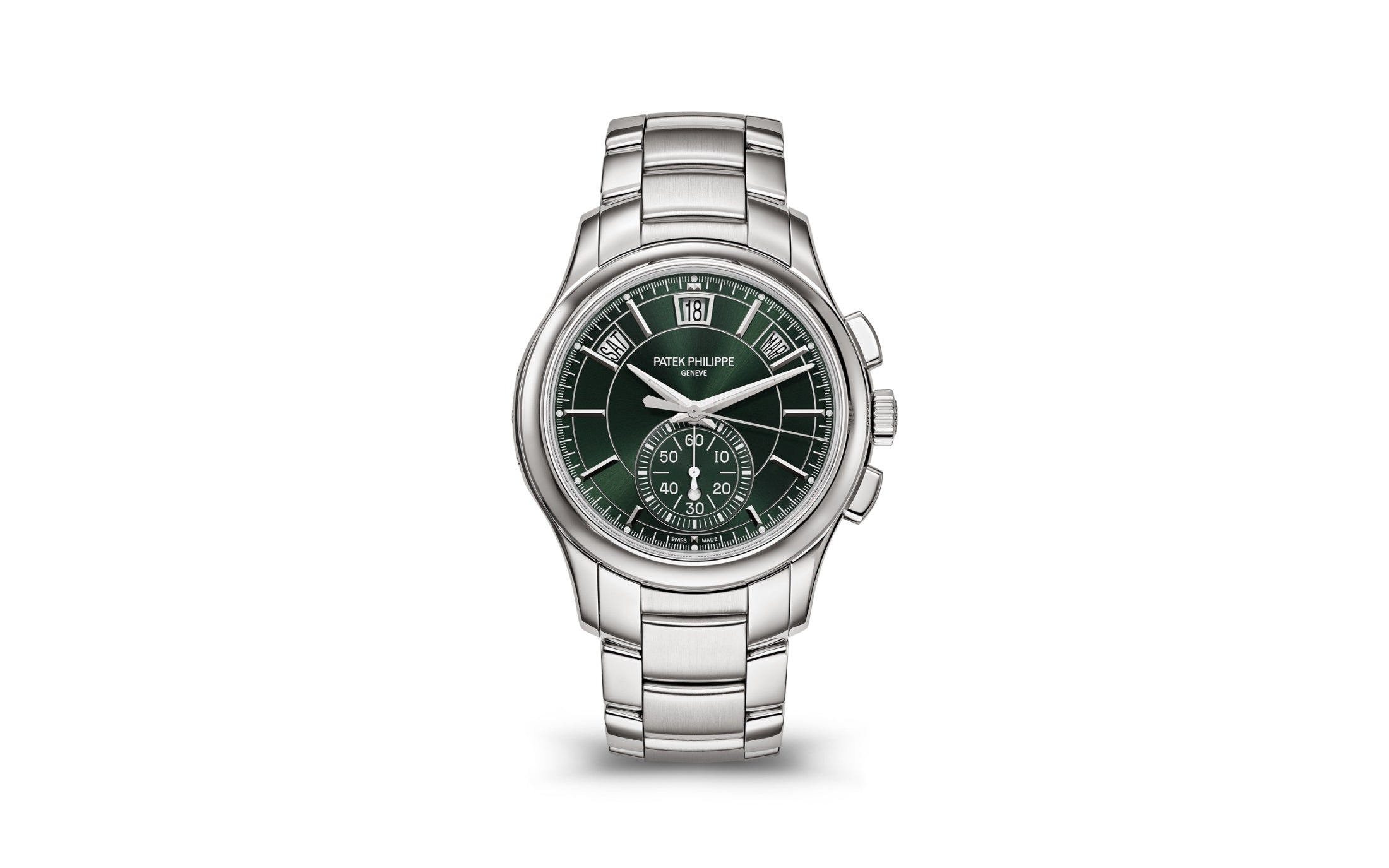 Patek Philippe Annual Calendar Chronograph — Automatic — Steel — Green Dial — Ref. 5905/1A-001