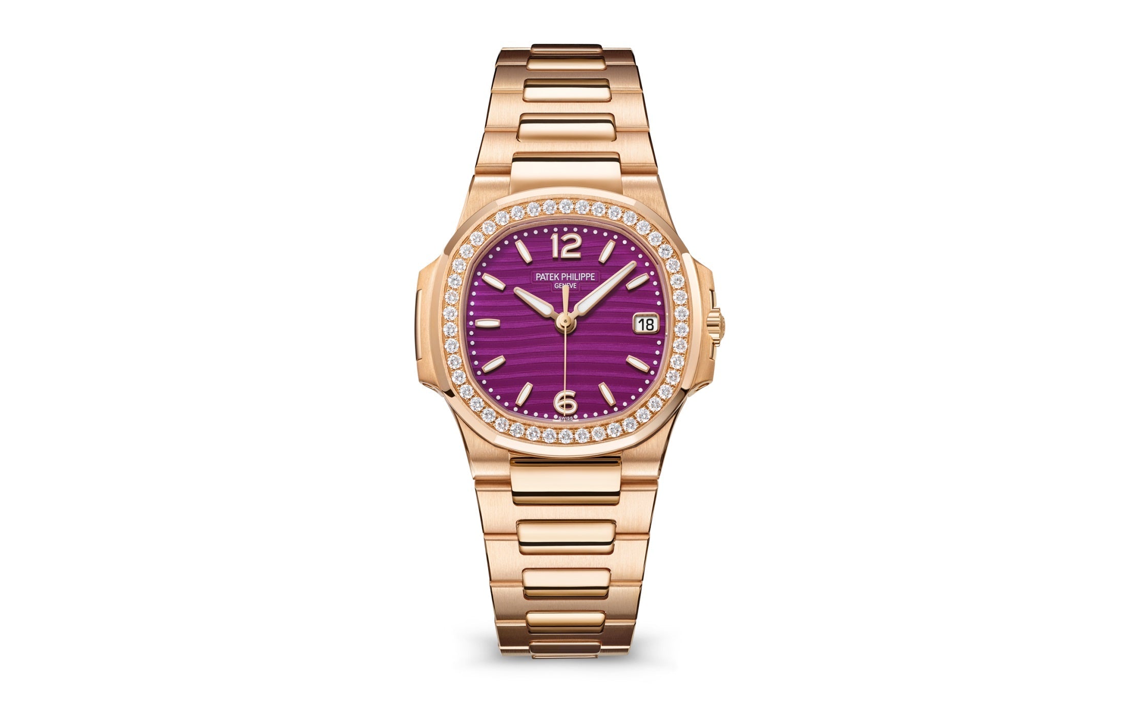 Patek Philippe Nautilus — Quartz — Rose Gold — Paars Dial — Ref. 7010/1R-013