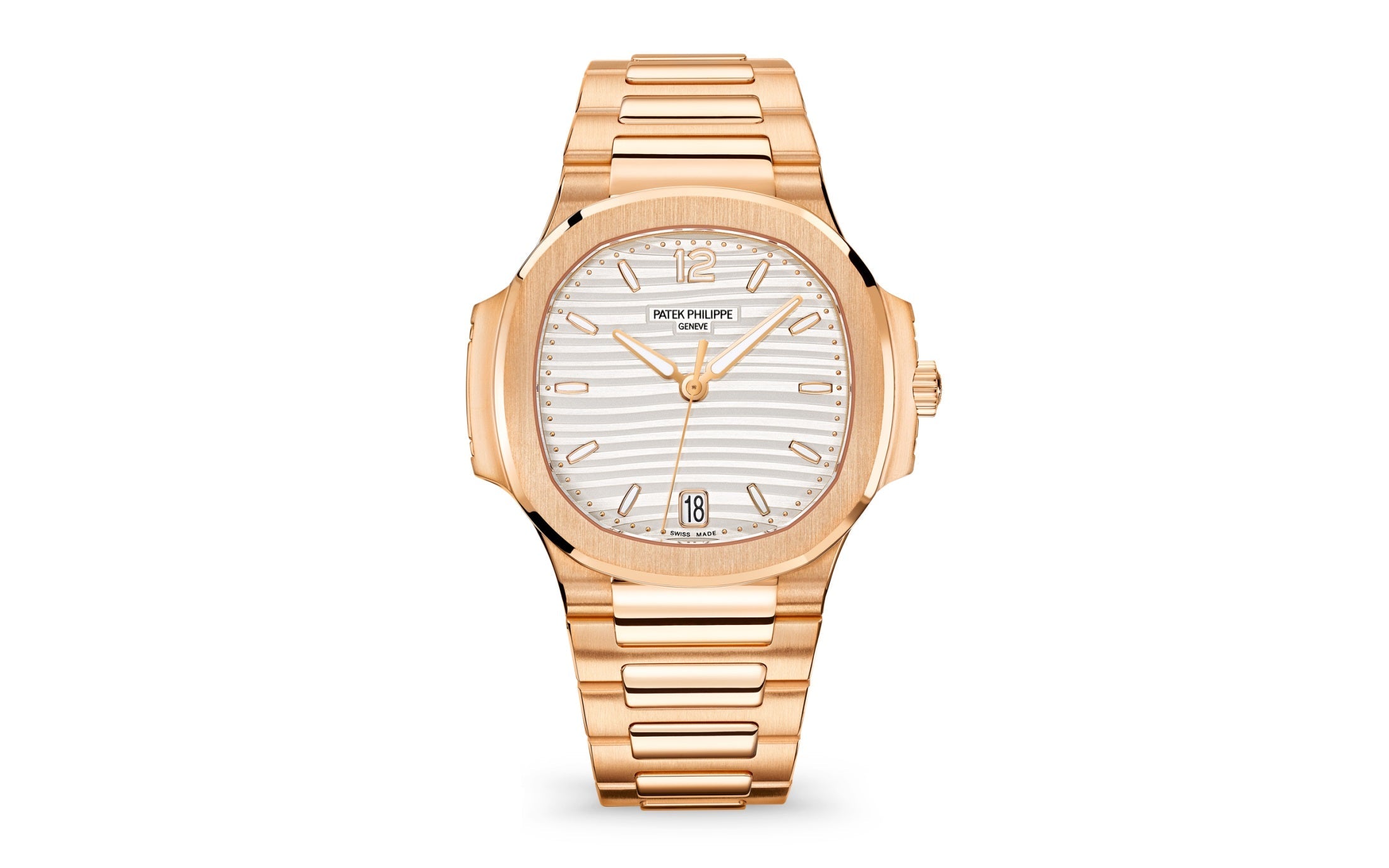 Patek Philippe Nautilus — Automatic — Rose Gold — Silver Dial — Ref. 7118/1R-001
