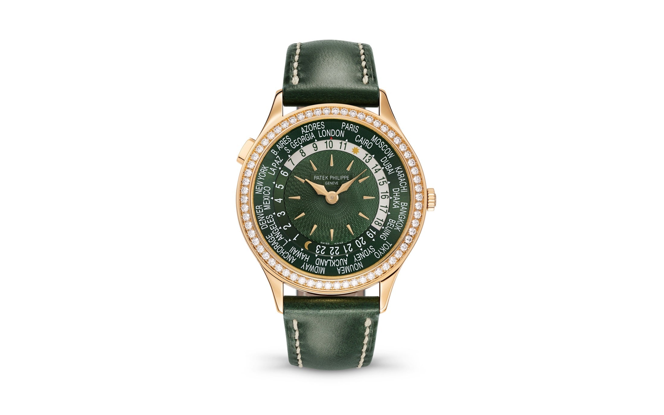 Patek Philippe World Time — Automatic — Rose Gold — Green Dial — Ref. 7130R-014
