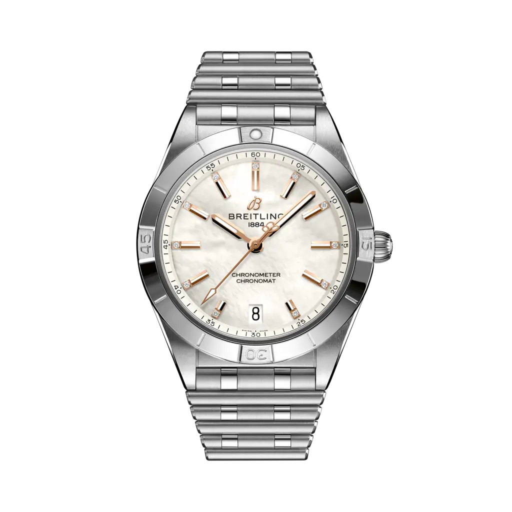 Breitling Chronomat Automatic 36 Stainless Steel / MOP / Rouleaux — Ref. A10380101A4A1