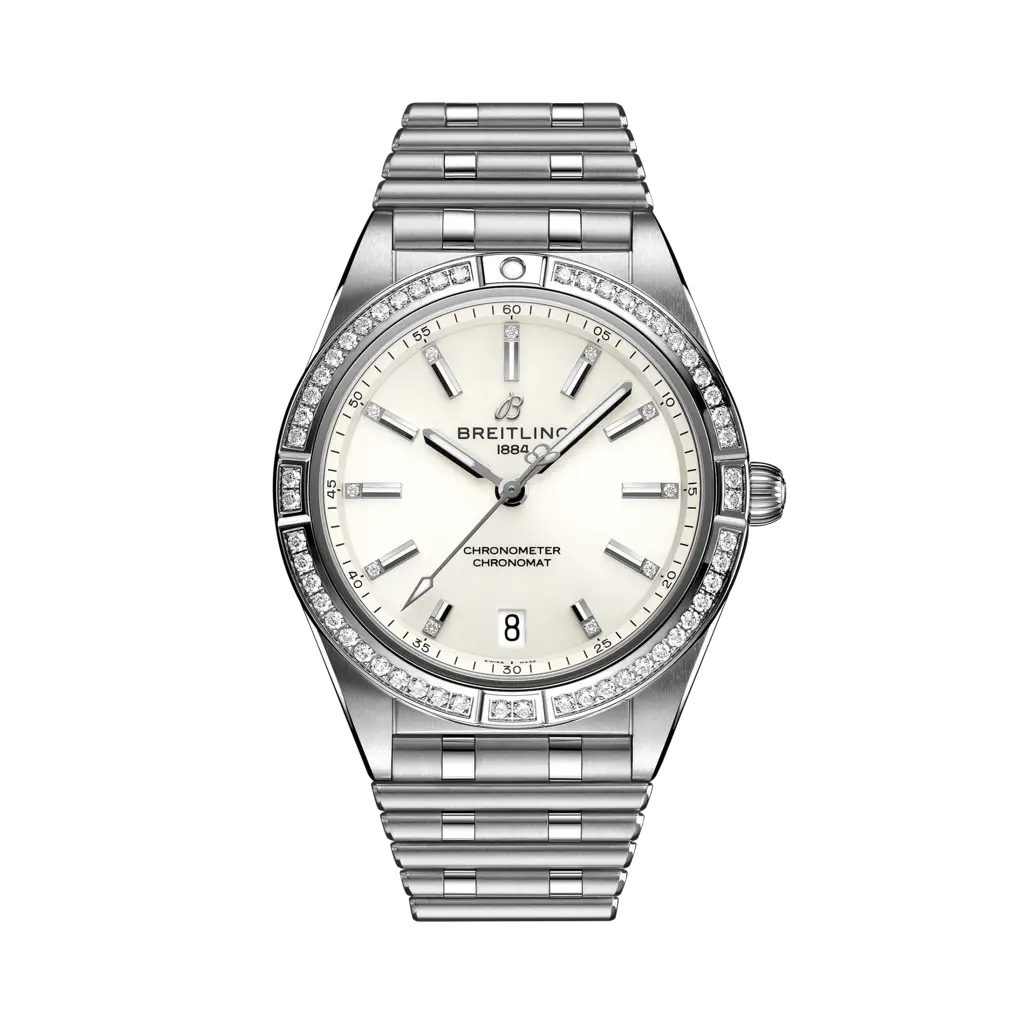 Breitling Chronomat Automatic 36 Stainless Steel - Diamond / White / Rouleaux — Ref. A10380591A1A1