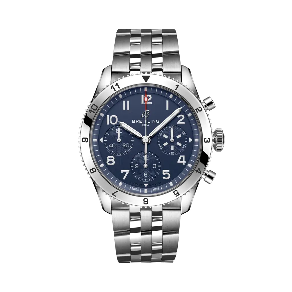Breitling Classic AVI Chronograph 42 Tribute to Vought F4U Corsair Stainless steel - Blue — Ref. A233801A1C1A1