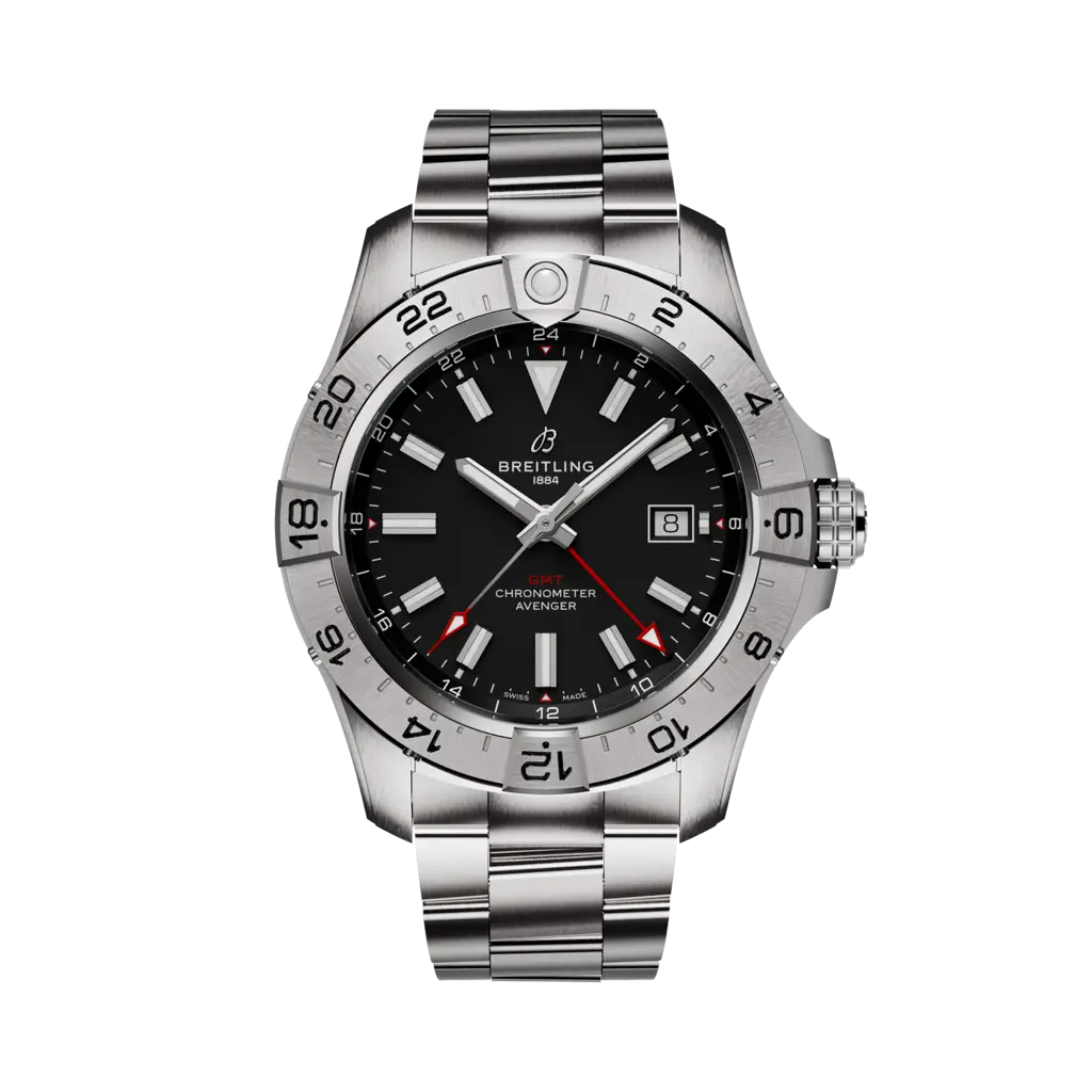 Breitling Avenger Automatic GMT 44 Stainless steel - Black — Ref. A32320101B1A1