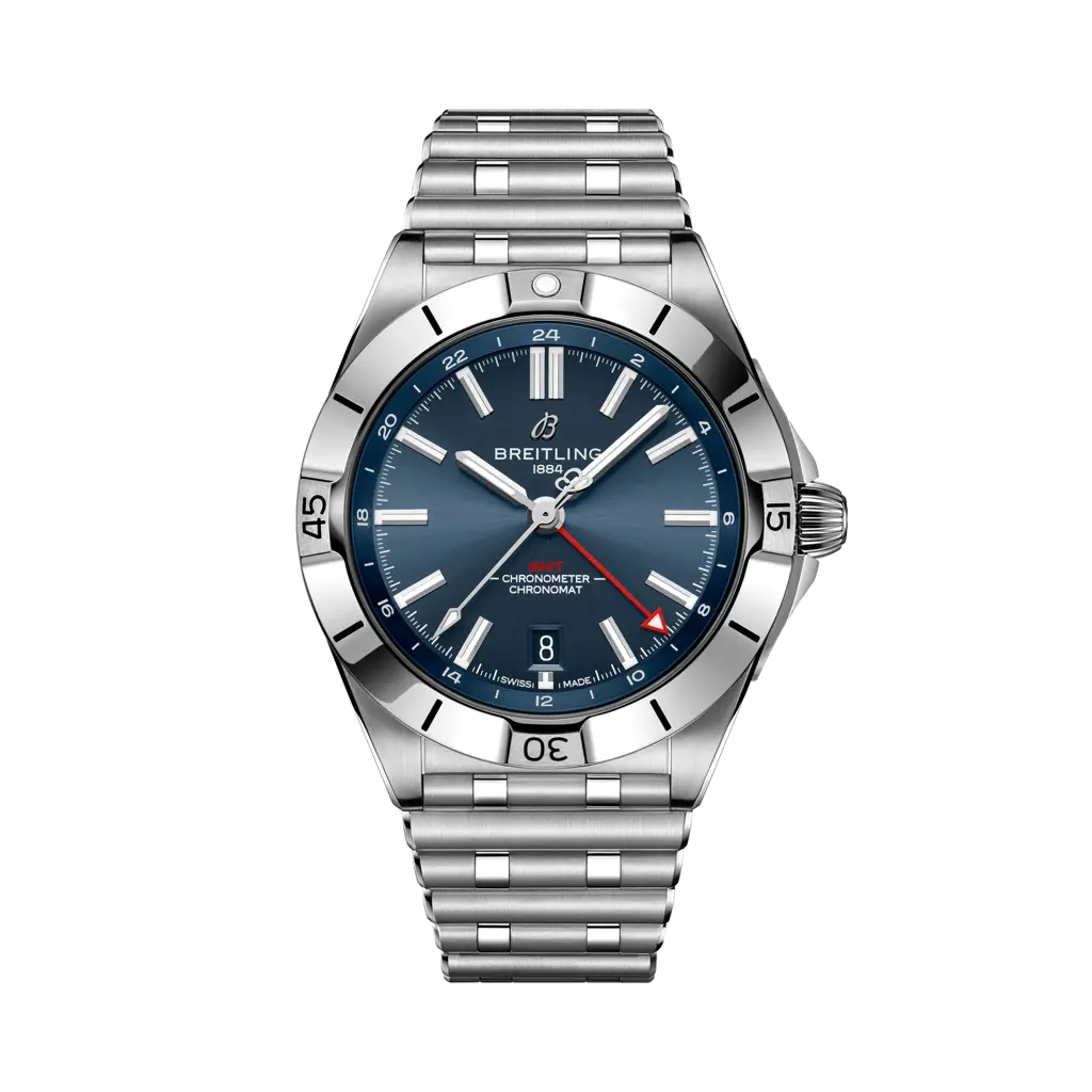 Breitling Chronomat 40 GMT Stainless Steel / Blue / Rouleaux — Ref. A32398101C1A1