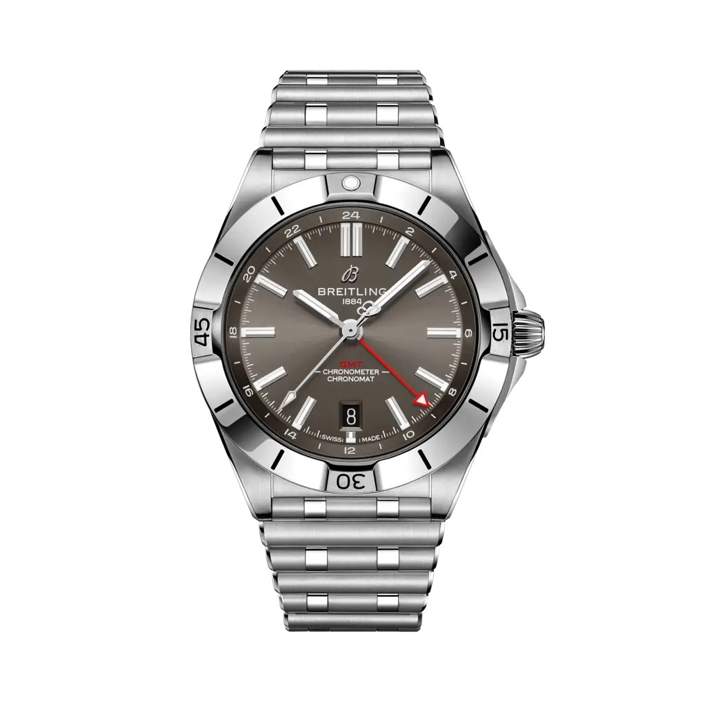 Breitling Chronomat 40 GMT Stainless Steel / Grey / Rouleaux - DISCONTINUED — Ref. A32398101M1A1