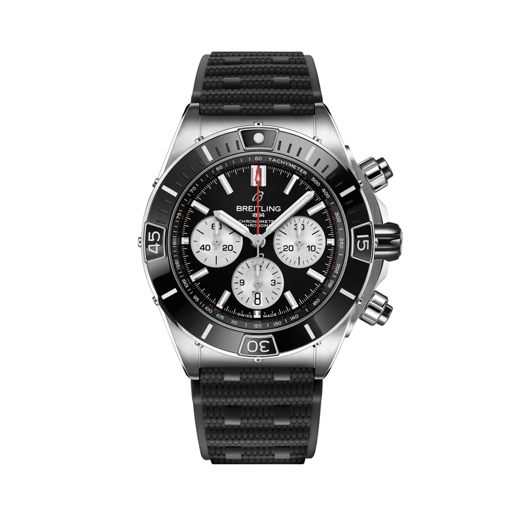 Breitling Super Chronomat B01 44 Stainless Steel / Black / Rubber — Ref. AB0136251B1S1