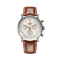 Breitling Navitimer B01 Chronograph 41 Stainless Steel / Silver / Alligator - Folding — Ref. AB0139211G1P1