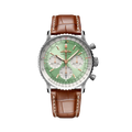 Breitling Navitimer B01 Chronograph 41 Stainless Steel / Mint Green / Alligator - Folding — Ref. AB0139211L1P1