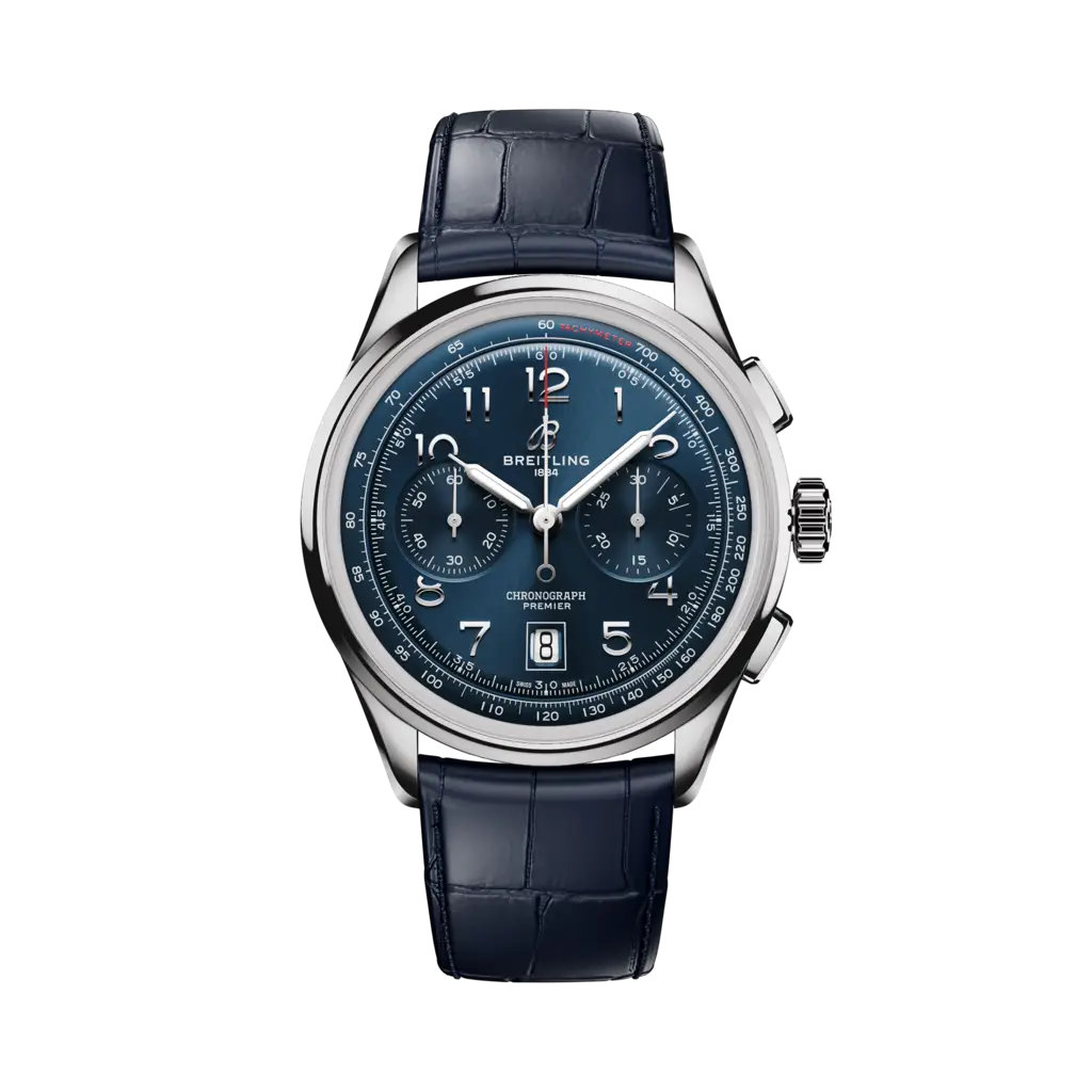 Breitling Premier B01 Chronograph 42 Stainless steel - Blue — Ref. AB0145171C1P2