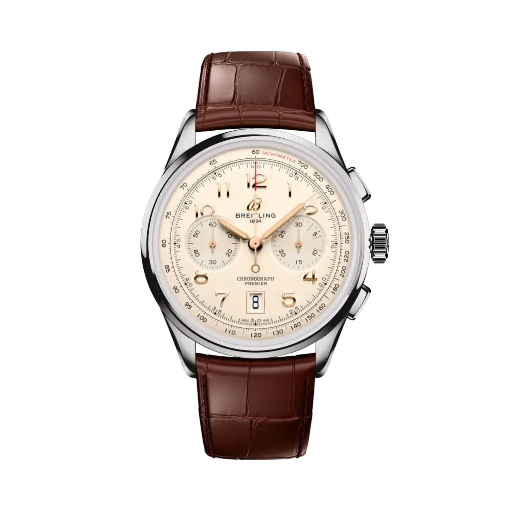 Breitling Premier B01 Chronograph 42 Stainless steel - Cream — Ref. AB0145211G1P2