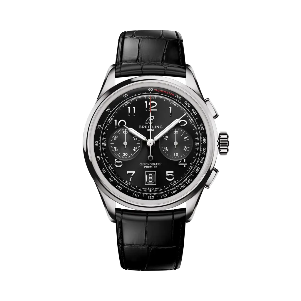 Breitling Premier B01 Chronograph 42 Stainless steel - Black — Ref. AB0145221B1P2