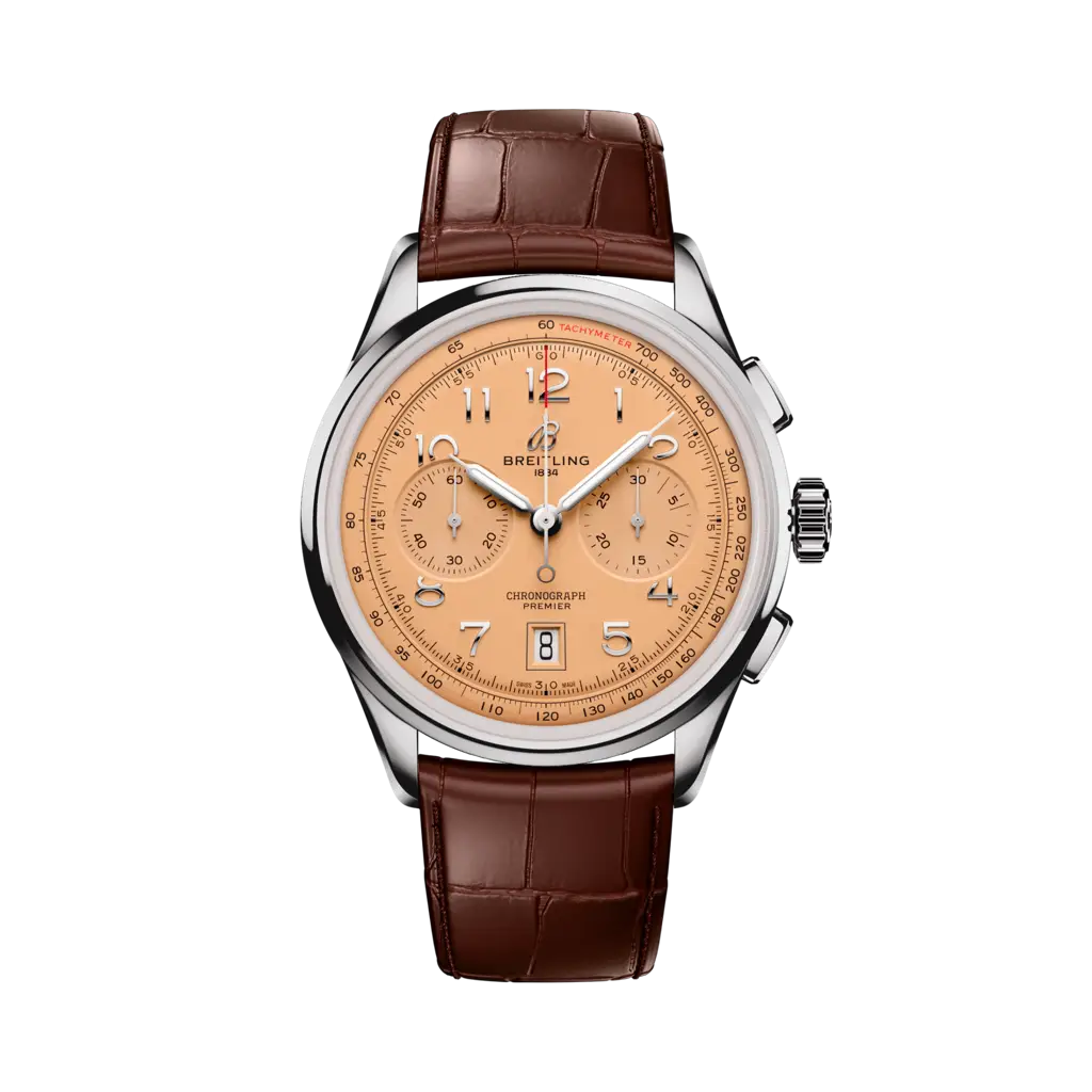 Breitling Premier B01 Chronograph 42 Stainless steel - Copper — Ref. AB0145331K1P2