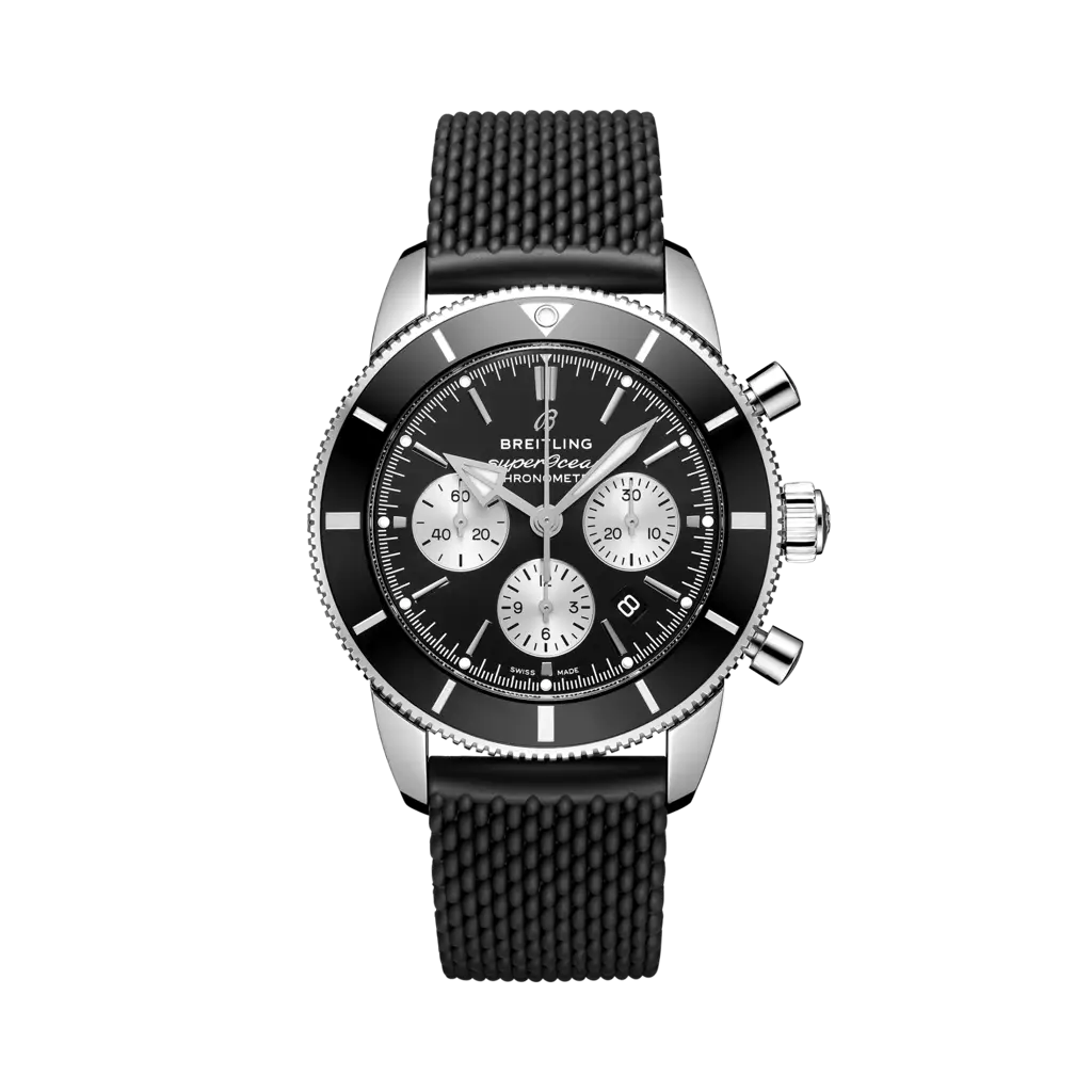 Breitling Superocean Heritage II B01 Chronograph 44 Stainless Steel / Black / Rubber / Folding — Ref. AB0162121B1S1