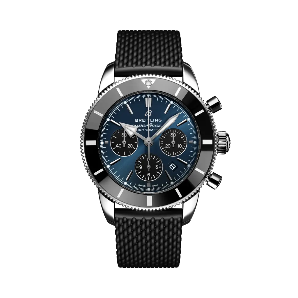 Breitling Superocean Heritage II B01 Chronograph 44 Stainless Steel / Blue / Rubber / Folding — Ref. AB0162121C1S1