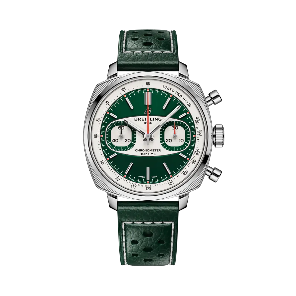 Breitling Top Time Premier B01 Racing Stainless Steel / Green — Ref. AB01771A1L1X1