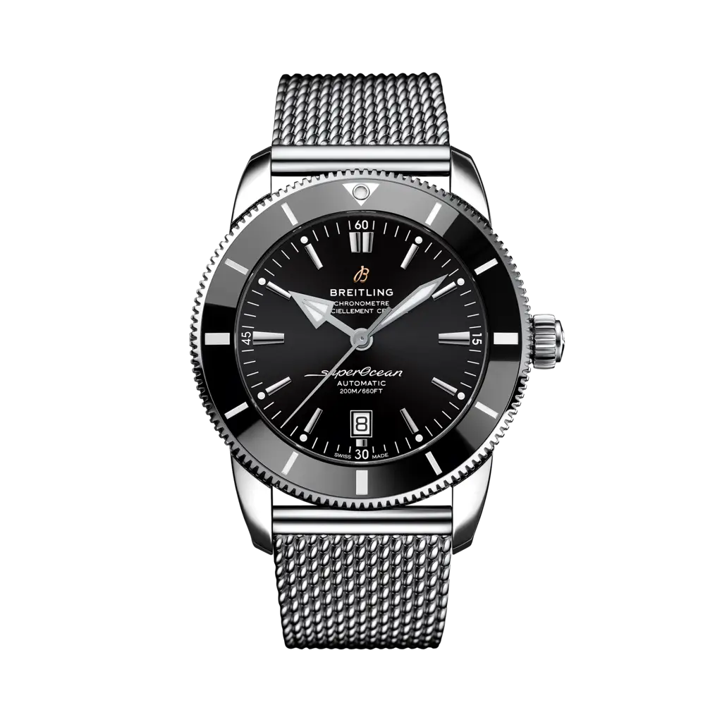 Breitling Superocean Heritage II 46 Stainless Steel / Black / Black / Bracelet — Ref. AB2020121B1A1