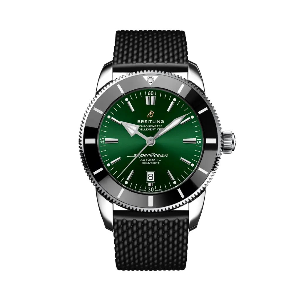 Breitling Superocean Heritage II 46 Stainless Steel / Green / Rubber — Ref. AB2020121L1S1
