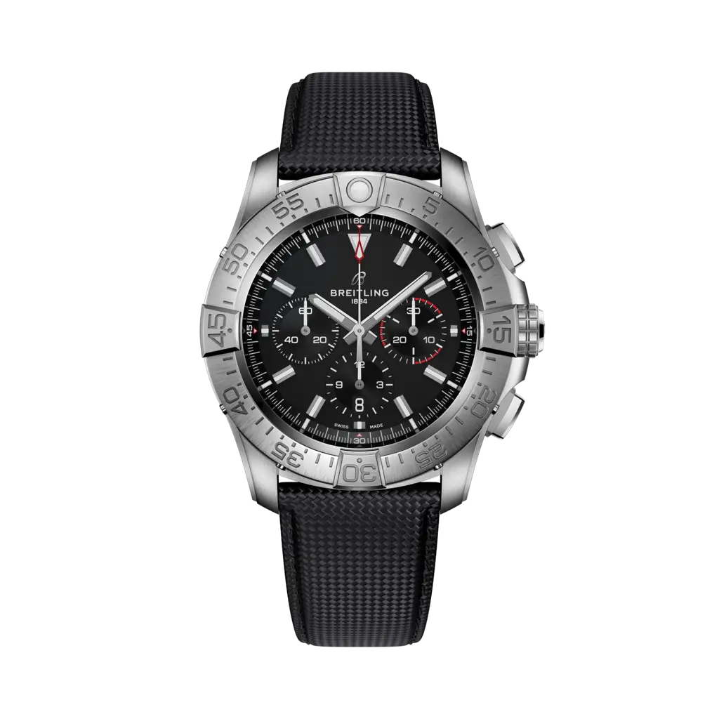 Breitling Super Avenger B01 Chronograph 46 Titanium / Black / Strap — Ref. EB0148101B1X1