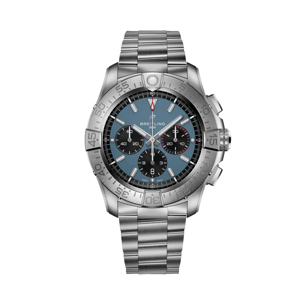 Breitling Super Avenger B01 Chronograph 46 Titanium / Blue / Bracelet — Ref. EB0148101C1E1