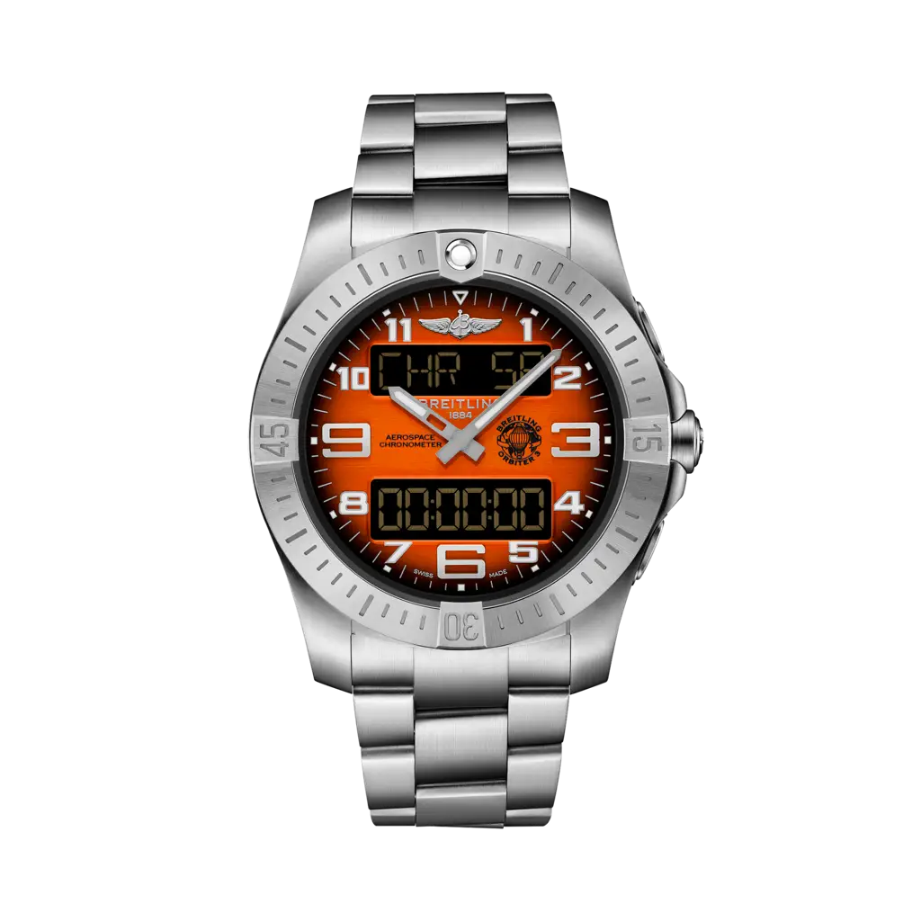 Breitling Aerospace B70 Orbiter Titanium / Orange / Bracelet — Ref. EB70101A1O1E1