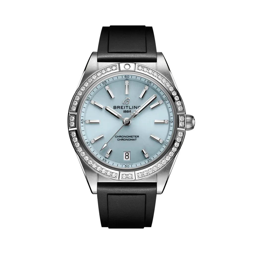 Breitling Chronomat Automatic 36 South Sea Stainless Steel / White Gold / Diamond / Ice Blue — Ref. G10380591C1S1