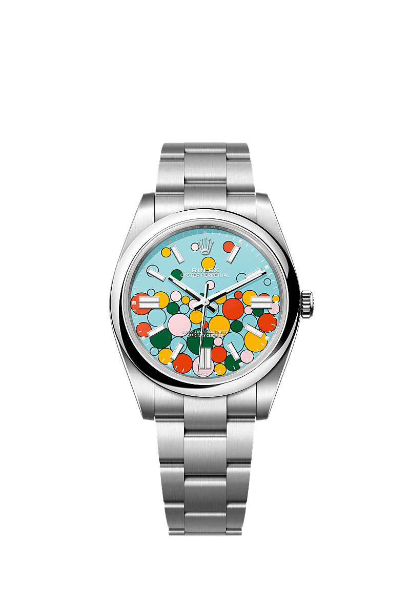 Rolex Oyster Perpetual 41 Stainless Steel / Turquoise Celebration — Ref. 124300