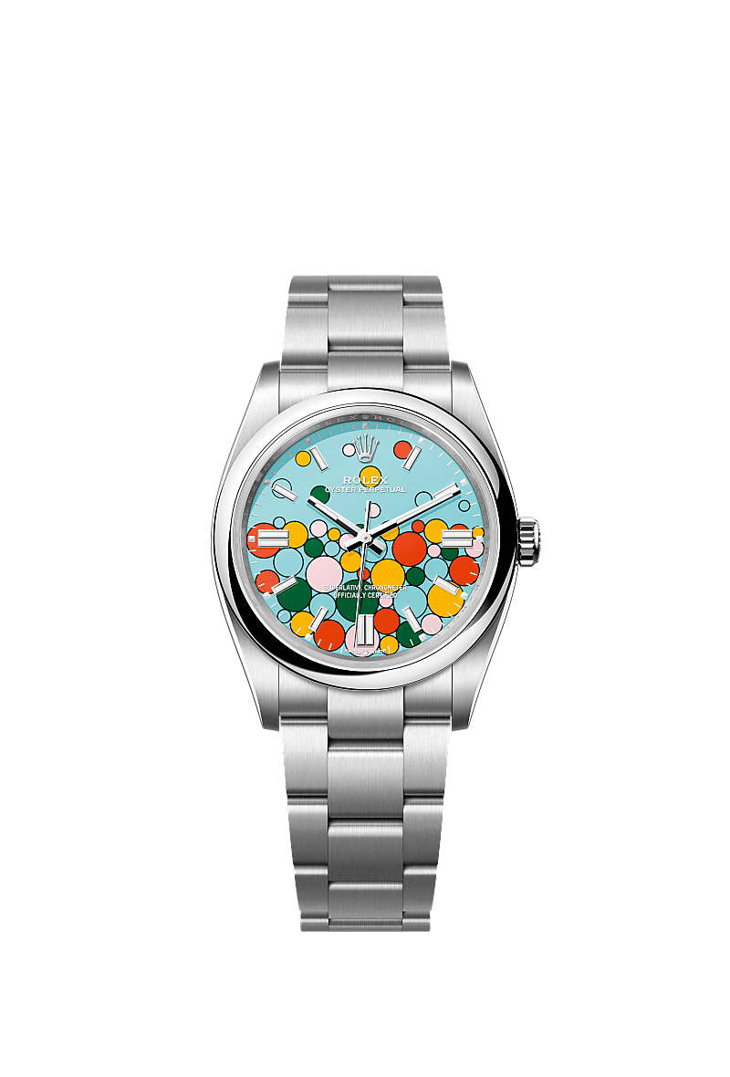 Rolex Oyster Perpetual 36 Stainless Steel / Turquoise Celebration — Ref. 126000