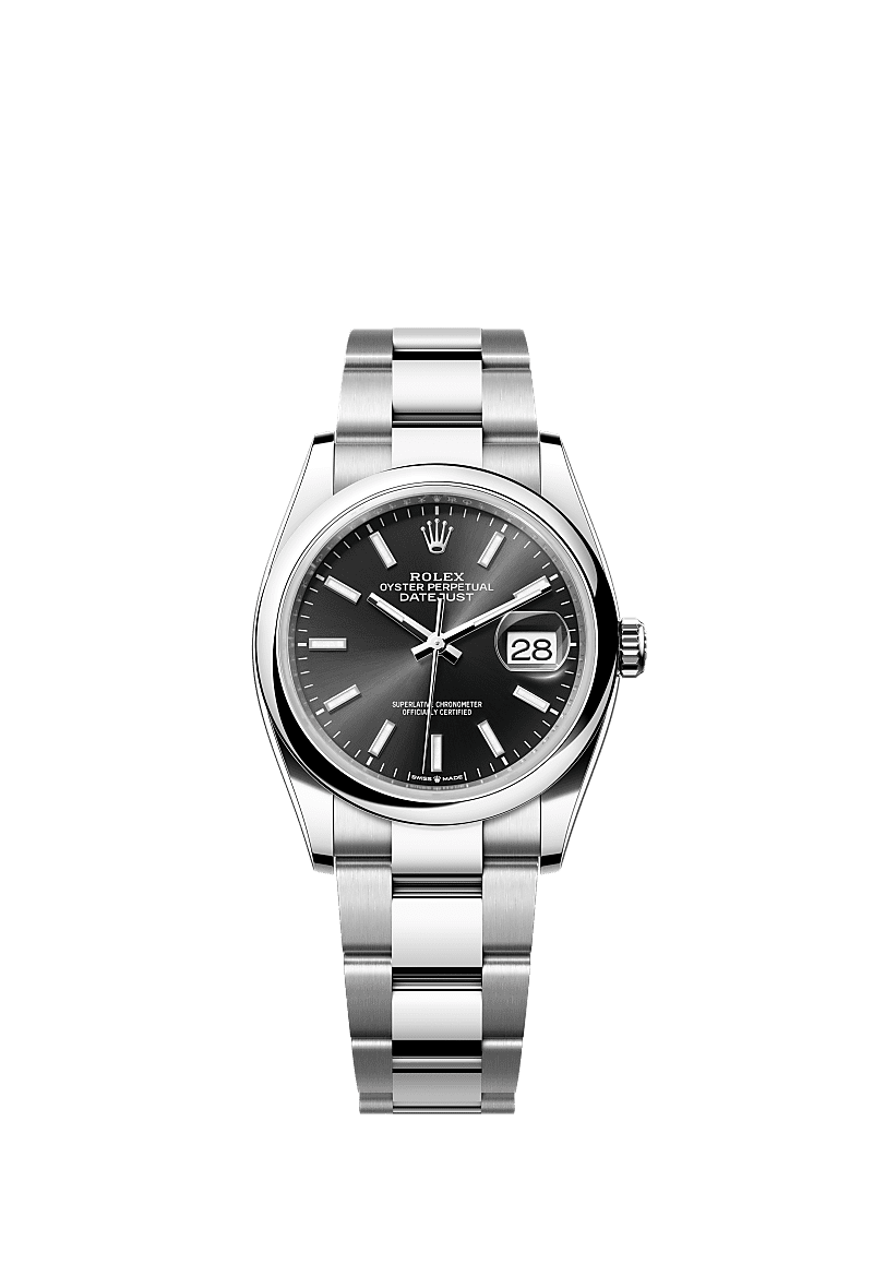 Rolex Datejust 36 Stainless Steel / Domed / Black / Oyster — Ref. 126200