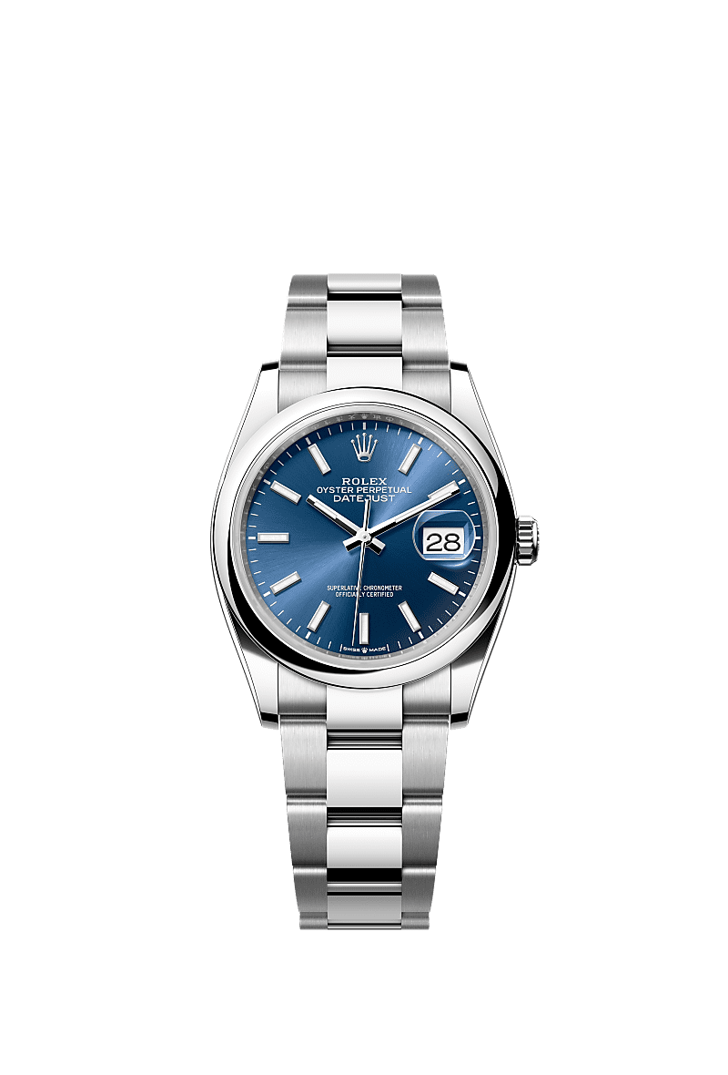 Rolex Datejust 36 Stainless Steel / Domed / Blue / Oyster — Ref. 126200