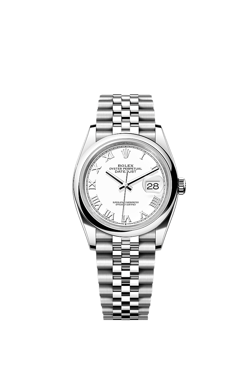 Rolex Datejust 36 Stainless Steel / Domed / White Roman / Jubilee — Ref. 126200
