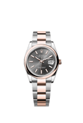 Rolex Datejust 36 Stainless Steel / Everose / Smooth / Dark Rhodium / Oyster — Ref. 126201