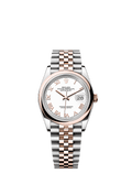 Rolex Datejust 36 Stainless Steel / Everose / Smooth / White Roman / Jubilee — Ref. 126201