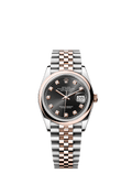 Rolex Datejust 36 Stainless Steel / Everose / Smooth / Black Diamond / Jubilee — Ref. 126201