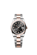 Rolex Datejust 36 Stainless Steel / Everose / Smooth / Black Diamond / Oyster — Ref. 126201
