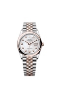 Rolex Datejust 36 Stainless Steel / Everose / Smooth / MOP Diamond / Jubilee — Ref. 126201