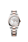 Rolex Datejust 36 Stainless Steel / Everose / Smooth / MOP Diamond / Oyster — Ref. 126201
