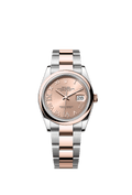 Rolex Datejust 36 Stainless Steel / Everose / Smooth / Rose Roman / Oyster — Ref. 126201