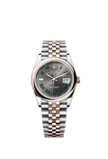 Rolex (Wimbledon) Datejust 36 Stainless Steel / Everose / Domed / Slate - Roman / Jubilee — Ref. 126201
