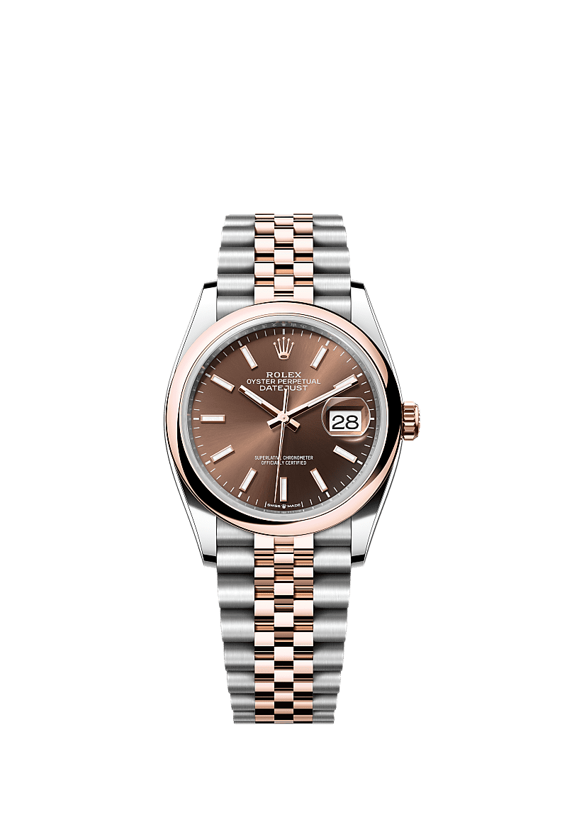 Rolex - Datejust 36 Stainless Steel - Everose - Domed / Chocolate / Jubilee — Ref. 126201